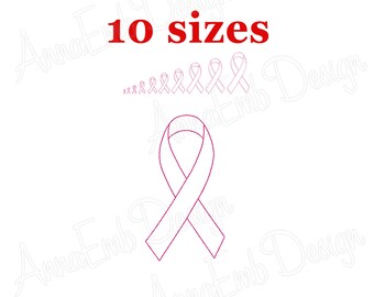 Cancer Awareness Ribbon Embroidery Design (Instant Download)