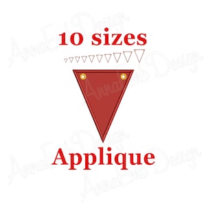 Triangle Banner Embroidery Design. Triangle Applique Embroidery Design. Basic Shape. Banner In The Hoop. Party Banner.