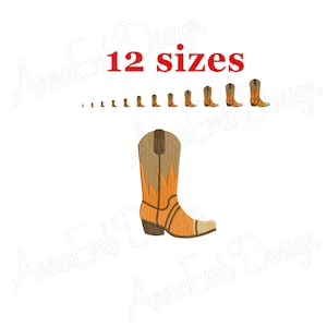 Cowboy Boot embroidery design. Garden Boot. Machine embroidery design. Boot Silhouette. Boot mini Embroidery. Boot design. Cowboy Embroidery
