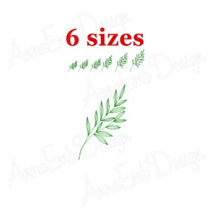 Puede incluir: Diseño de bordado de rama de hoja verde en seis tamaños diferentes. El diseño es perfecto para agregar un toque de naturaleza a tus proyectos.