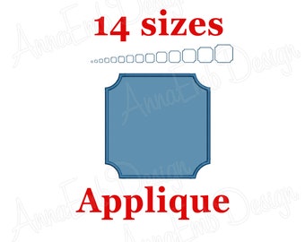 Square Applique Embroidery Design (Instant Download)