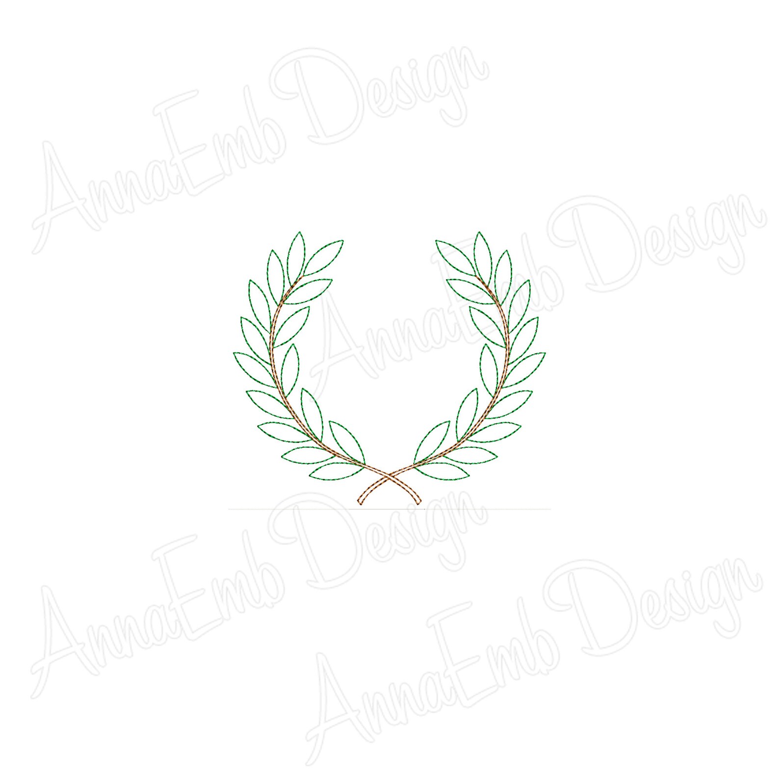 Laurel Wreath Embroidery Design. Laurel Wreath redwork. Wreath Etsy