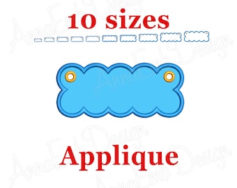 Scallop Banner Embroidery Design. Banner Applique Embroidery Design. Basic Shape. Banner In The Hoop. Rectangle Party Banner
