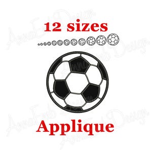 Soccer Ball Applique embroidery design. Machine Embroidery Design. Mini Soccer Ball Design. Sport Embroidery Design. Soccer Ball embroidery.