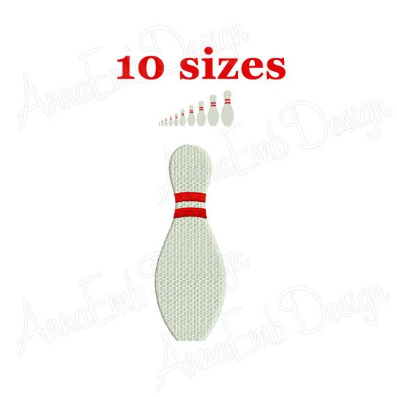 Bowling Pin Embroidery Design Bowling Pin Silhouette Mini Etsy