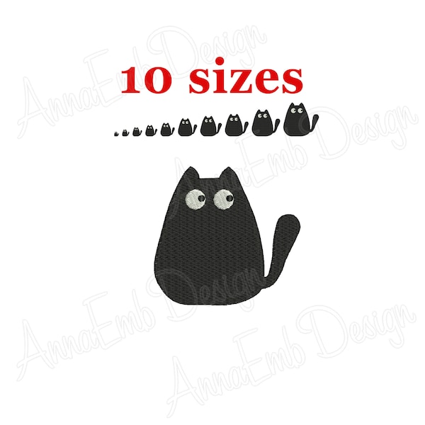 Cat Embroidery design. Cat Silhouette. Cat mini design. Halloween Cat design. Animal Embroidery. Farm Embroidery. Machine Embroidery Design