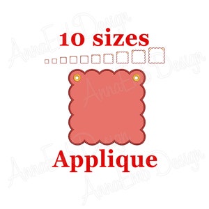 Scallop Banner Embroidery Design. Banner Applique Embroidery Design. Basic Shape. Banner In The Hoop. Party Banner Embroidery Design.