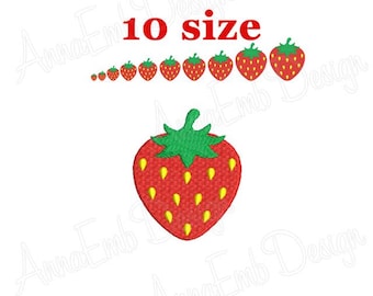 Strawberry Embroidery Design. Strawberry mini. Machine Embroidery Design. Fruit Embroidery Design. Strawberry Silhouette. Summer fruit.