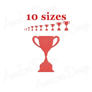 Disegno ricamo Coppa dei Trofei. Trophy Cup mini. Disegno Ricamo Macchina. Trophy Cup Silhouette. Trofeo Filled Stitches. Ricamo Trofeo.