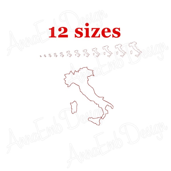 Italy Country Embroidery Design. Italy Embroidery Design Machine Embroidery Italy Design. Italy Mini Italy Bean Stitch Triple Stitch Outline