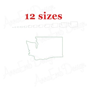 Washington Stickerei Design Washington State Design Maschinenstickerei Washington Bean Stitch. Washington Design Mini Dreifachstich Umriss