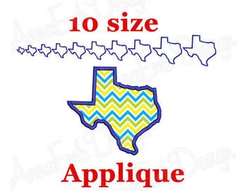 Texas State Applique Embroidery Design. State Applique Embroidery Design. Machine Embroidery. USA State. Texas Applique Design.