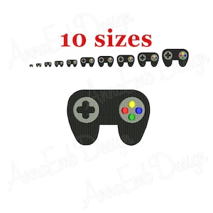 Video Game Controller Embroidery Design. Mini Game Controller. Machine Embroidery Design. Game Controller Filled Stitches.