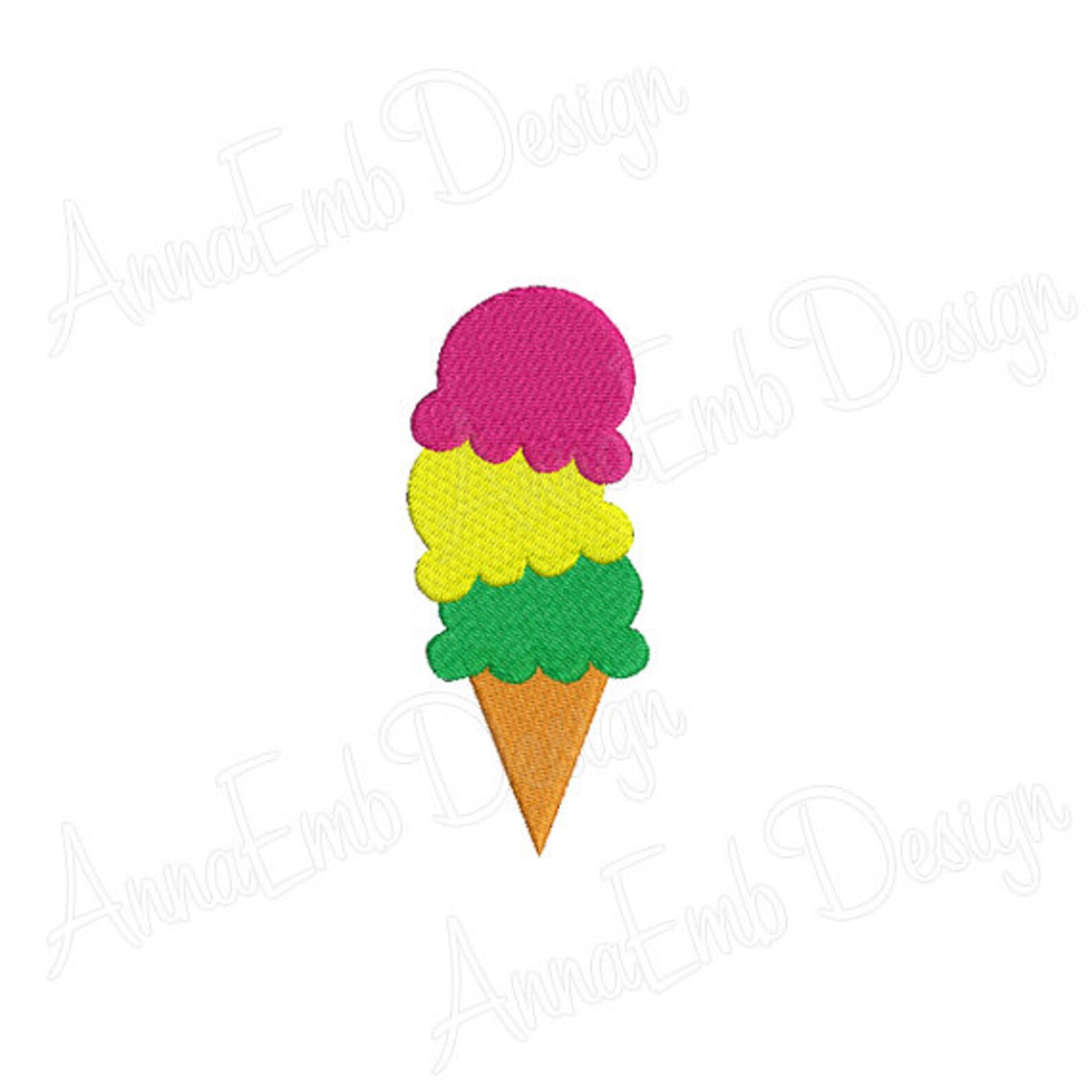 Ice Cream Cone Embroidery Design. Ice Cream Silhouette Etsy