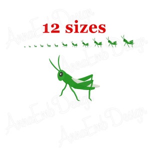 Grasshopper Embroidery design. Grasshopper Silhouette. Grasshopper mini Embroidery.  Bug design. Machine Embroidery Design