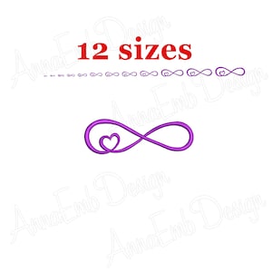 Infinity Symbol Embroidery Design. Infinity mini Embroidery. Infinity Heart Embroidery Design  Machine Embroidery Design. Valentines day