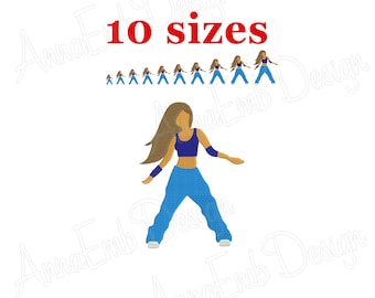 Dancer Silhouette Embroidery Design (Digital Download)