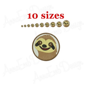 Sloth Embroidery Design. Design. Mini Sloth. Machine embroidery design. Animal embroidery. Jungle Safari Animals. Filled stitch.