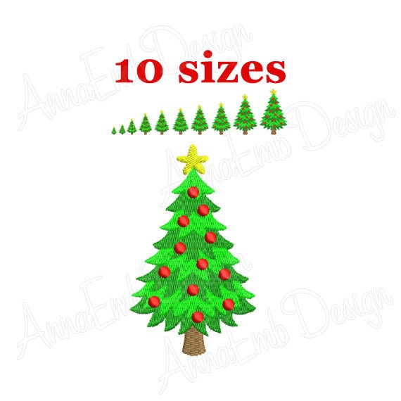 Christmas Tree Embroidery Design Mini Tree Tree Silhouette Etsy