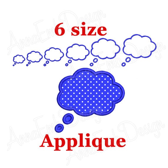 Thought Bubble Applique Embroidery Design. Think Bubble Etsy