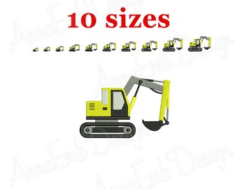 Excavator Embroidery design. Excavator Silhouette. Excavator mini. Excavator design. Machine Embroidery Design. Excavator Construction