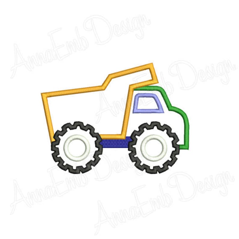 Dump Truck Applique Embroidery Design. Machine Embroidery. Etsy