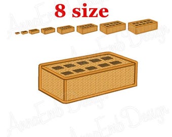 Brick Embroidery Design, Mini Building Silhouette (Instant Download)