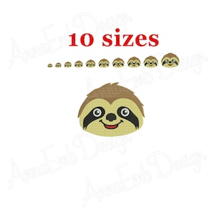 Sloth Embroidery Design. Design. Mini Sloth. Machine embroidery design. Animal embroidery. Jungle Safari Animals. Filled stitch.