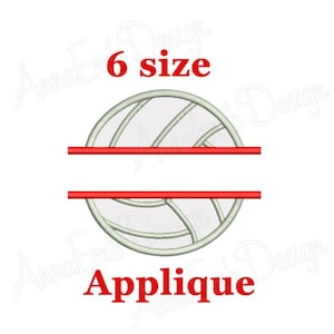 Split Volleyball Applique Design. Volleyball applique embroidery design. Machine Embroidery designs. Sport Applique Design.