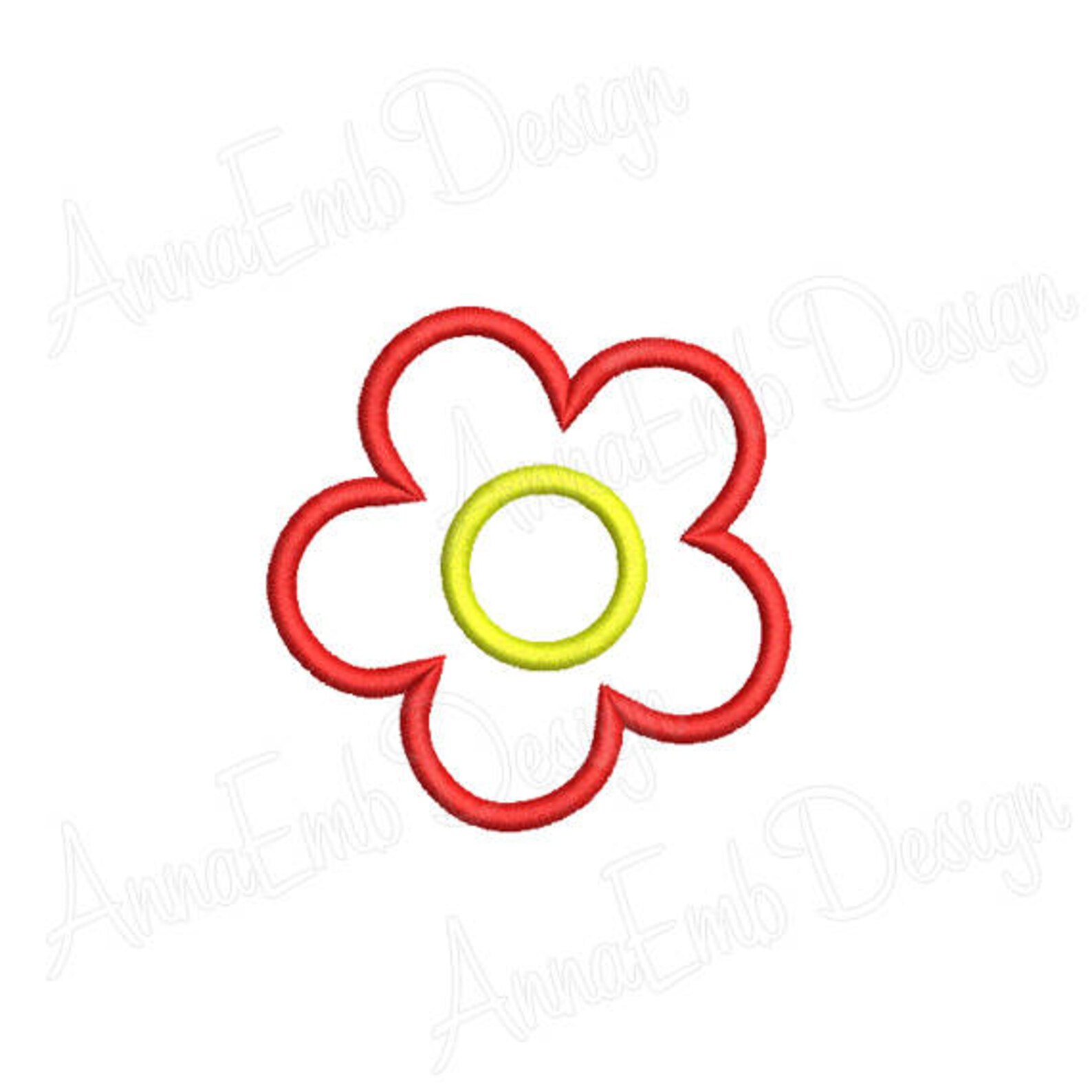 Flower Applique Embroidery Design. Daisy Applique Design. Etsy