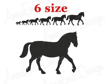 Horse Embroidery Design. Horse Silhouette. Machine embroidery design. Mini Horse Design. Animal Embroidery. Machine Embroidery Design.