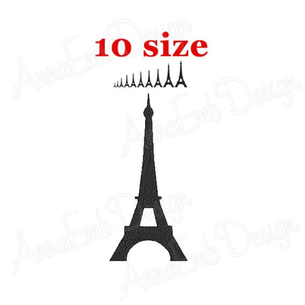 Eiffel tower Embroidery Design. Eiffel tower Silhouette Embroidery design. Mini Eiffel tower. Machine embroidery design. France Eiffel Tower