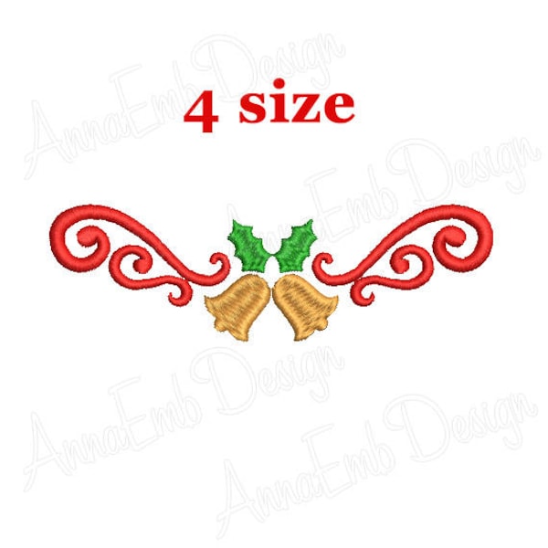 Border embroidery design. Machine embroidery. Christmas design. Christmas Fill Design. Font Frame Christmas embroidery. Bell embroidery.