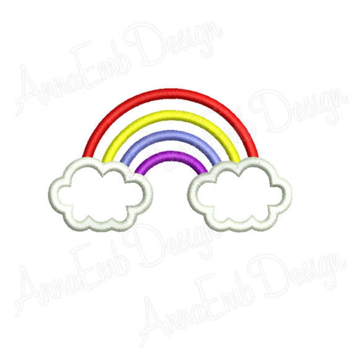 Rainbow Applique Embroidery Design. Machine Embroidery Design. Etsy