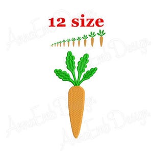 Motif de broderie carotte. Mini carottes. Motif de broderie machine. Broderie de légumes. Silhouette de carotte. Carotte de Pâques. Garniture aux carottes