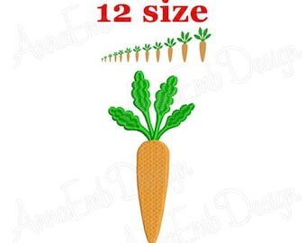 Disegno per ricamo a carota. Mini carota. Disegno per ricamo a macchina. Ricamo di verdure. Silhouette di carota. Carota pasquale. Riempimento di carota.