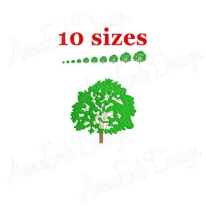 May include: A green tree embroidery design with 10 different sizes. The design is perfect for adding a touch of nature to your projects.