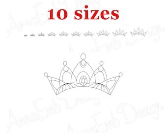 Crown Embroidery Design. Machine Embroidery Design. Tiara embroidery. Princess Crown Embroidery. Machine Embroidery Design. Mini Crown