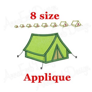 Camping tent Applique Embroidery Design. Camping tent mini. Camping tent embroidery. Camping embroidery. Machine Embroidery.