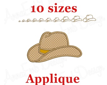 Cowboy Hat Applique Embroidery Design (Digital Download)