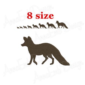 Fox Embroidery Design. Fox Silhouette Embroidery design. Fox Design. Mini Fox. Machine embroidery design. Animal embroidery.