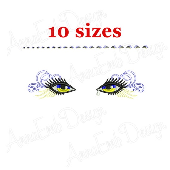 Eyes With Lashes Embroidery Design. Eyes Embroidery Design. Etsy