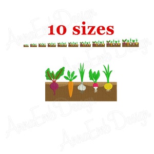 Vegetables Embroidery design. Beet Carrot Onion Garlic Radish Vegetable Garden. Vegetables design. Machine Embroidery Design.