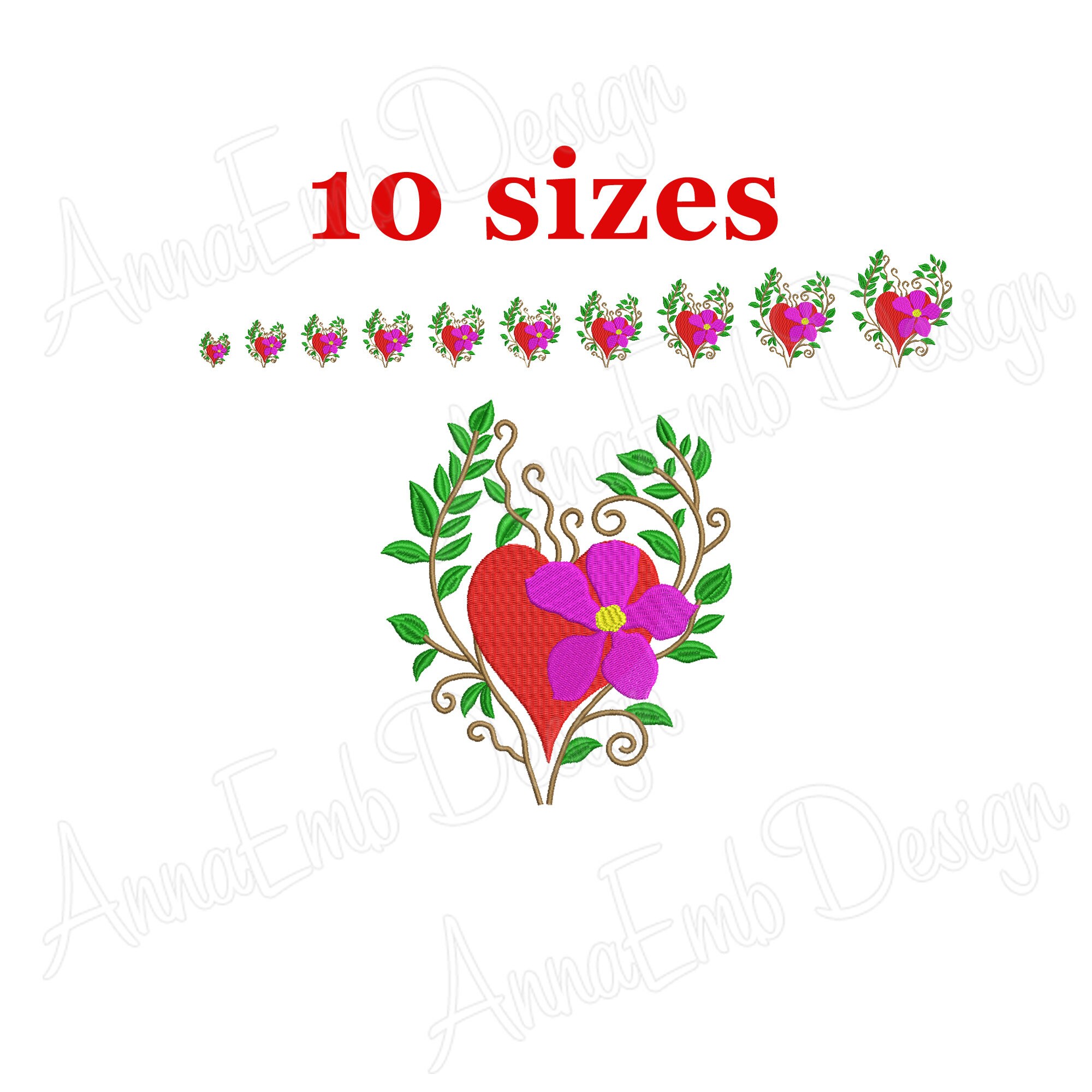 Heart Embroidery Design. Mini Heart Embroidery. Love. Heart