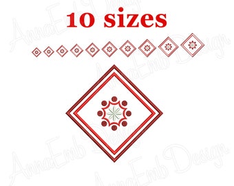 Napkin Square Monogram Frame Embroidery Design. Square Frame. Monogram Font Frame. Square Border. Napkin Machine Embroidery Design