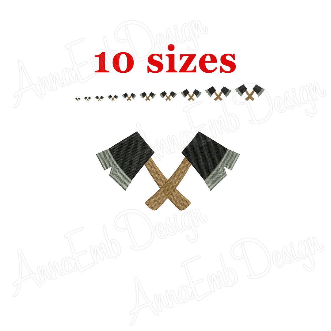 Axe Embroidery Design. Axe Silhouette. Axe Mini Embroidery. Axe Design