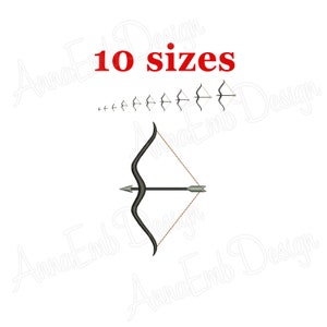 Bow and Arrow embroidery design. Archery embroidery design. Сrossbow embroidery. Machine embroidery design.