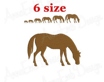 Horse Embroidery Design. Horse Silhouette. Machine embroidery design. Mini Horse Design. Animal Embroidery. Machine Embroidery Design.