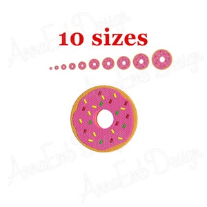 Donut Borduurwerk Ontwerp. Donut Silhouet. Machine borduurwerk ontwerp. Donut Ontwerp. Mini Donut Ontwerp. Donut borduurwerk