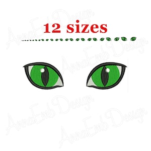 Yeux de chat Conception de broderie. Yeux de chat mini. Conception de broderie de machine. Yeux de chat Silhouette. Masque de sommeil. Yeux de chat Cousus remplis.